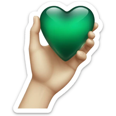 Dark green glass heart  sticker