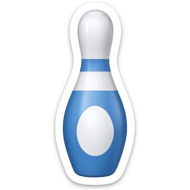 Bowling pin, blue and white sticker