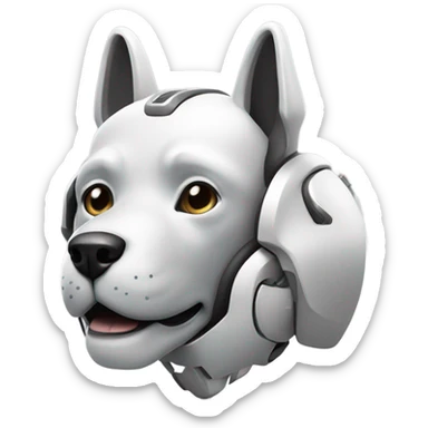 dog themed ai agent robot logo sticker