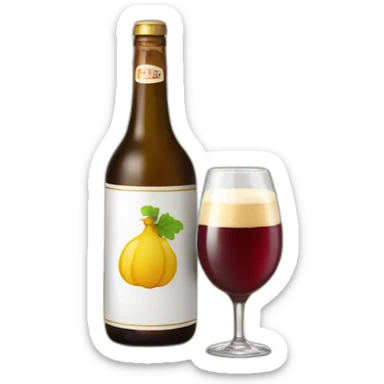 Bouteille de vin qui boit une bière sticker