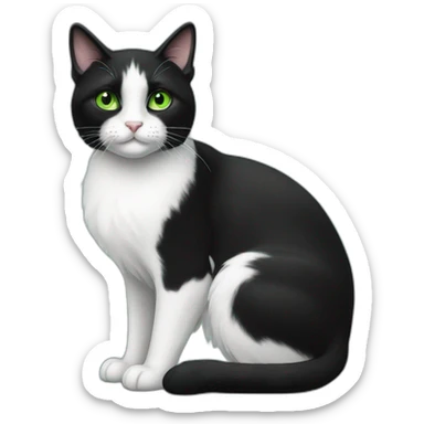 Black-and-white-tuxedo-cat-green-eyes sticker