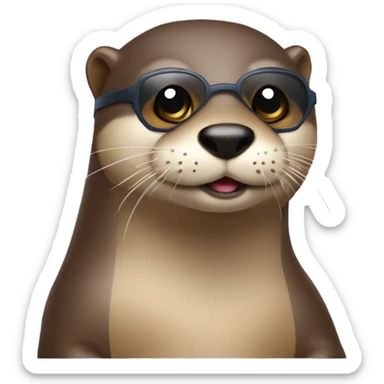 emojis d’une loutre cool avec un appareil photo sticker