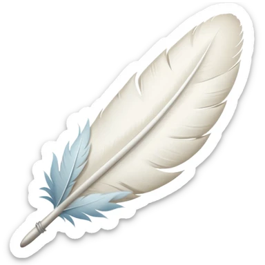 A dovetail consisting of white feathers. Tail only. sticker