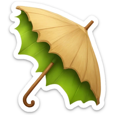 Wooden leaf umbrella sticker
