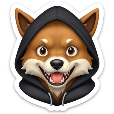 scary dog with hoodie sticker