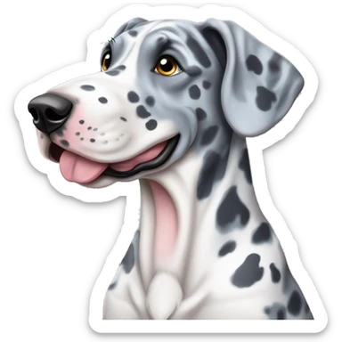 Blue Merle Great Dane with hearts m sticker