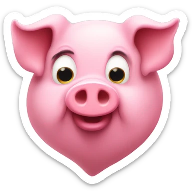 Pink heart with a pig sticker