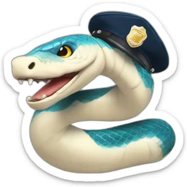 Serpiente vestida de policía sticker