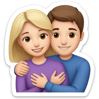 a cute couple hugging sticker