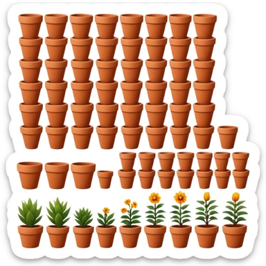 flower pots sticker
