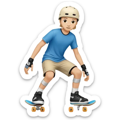 Knee pad street skateboarder sticker