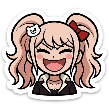Danganronpa style emoji of Junko Enoshima sticker