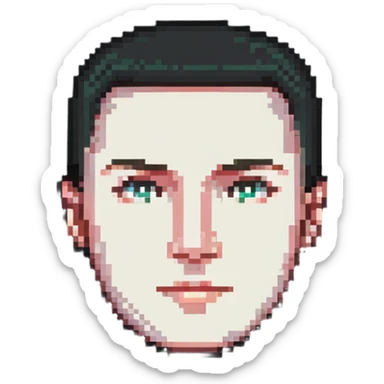 character with oval-shaped head with flat top sticker