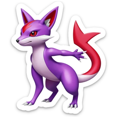 Sneasel-Zangoose-Genesect-fusion-hybrid, full body sticker
