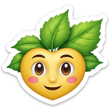 Leaf winking with gloss shine sticker