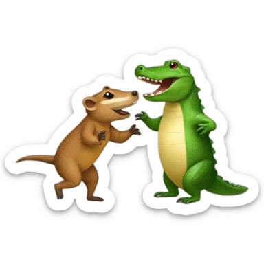 capyvara and alligator dancing tango sticker