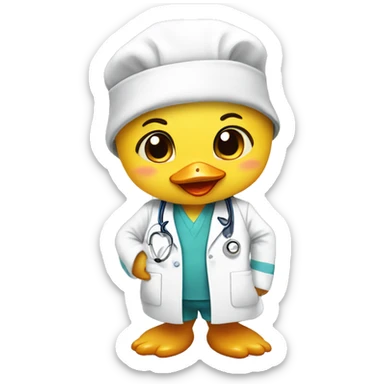 Baby doctor cute duck  sticker