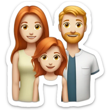 family-of-2-Redhead-girl, blonde boy sticker