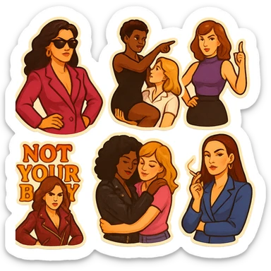 lesbian sticker pack - women who made it for women who love women - bossy dominative style, mood: affectionate sticker