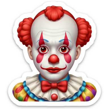 red glitter clown with the sad facial expression sticker
