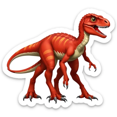 Red velociraptor sticker