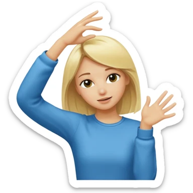 blonde girl doing dab sticker