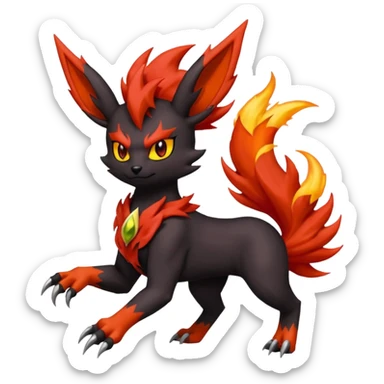 Darkrai-Scizor-Flareon-fusion with fiery horns and a Mohawk  sticker