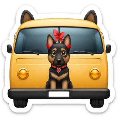 Van with German shephard sticker