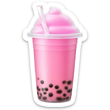 Bubble tea pink color sticker