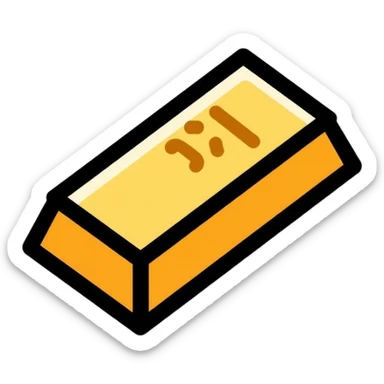 metal ingot, gold bar sticker