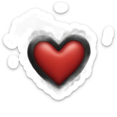 black leather heart with red lace overlay sticker