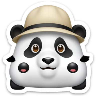 Une voiture avec des yeux de panda avec un chapeau  sticker