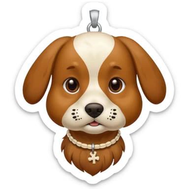 dog with bone necklace sticker