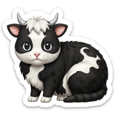 Cat black and white like a cow sticker