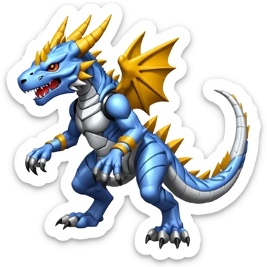 Cool Edgy Shiny Greymon-Wickerbeast-Weregarurumon full body sticker