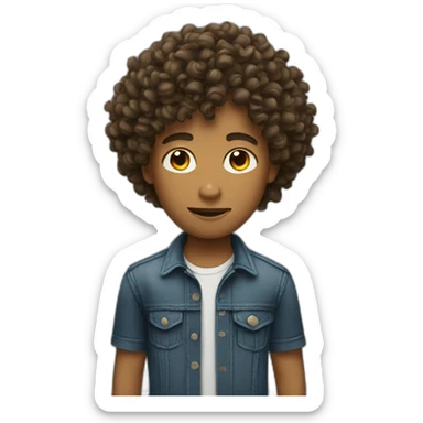 Cool boy with curly hair sticker