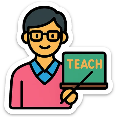 color outline icon of a teacher sticker