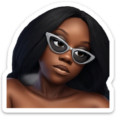 dark-skinned beauty in sunglasses sticker