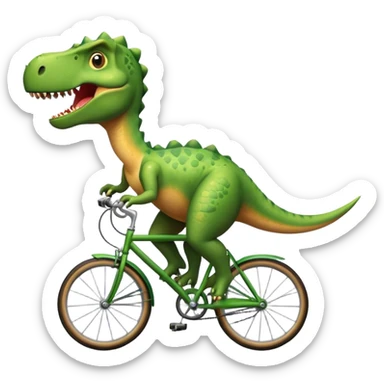 Dinosaure sur vélo sticker