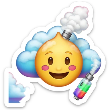 Emoji vaping sticker