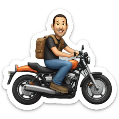 Adam sandler sur une moto sticker
