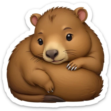 capybara emoji, apple style, sleeping sticker