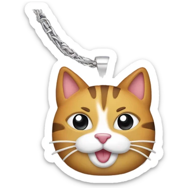 Cat shaped necklace sticker