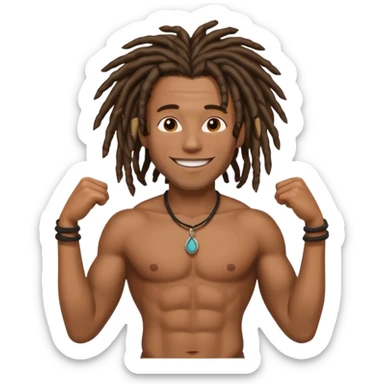 black man with dreads shirtless with abs sticker