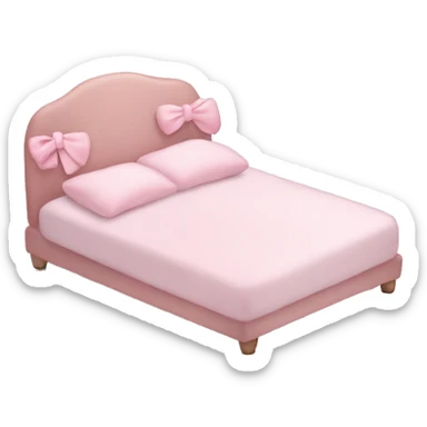Soft pink bed with white bow sticker
