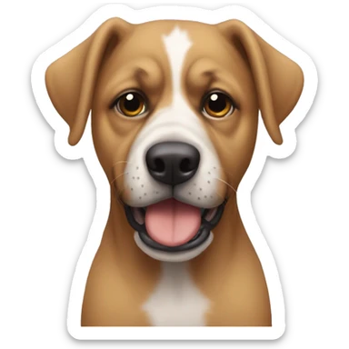 Perro con cara demente lamiéndose la nariz  sticker