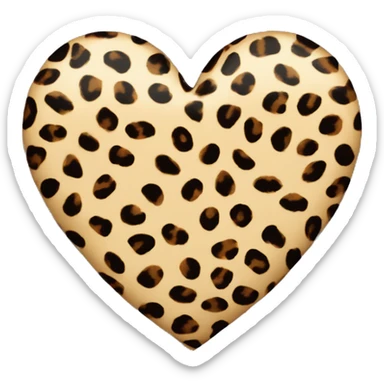 Leopard print heart sticker