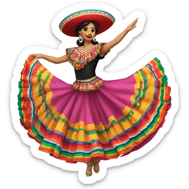Mexican folklorico dancer sticker