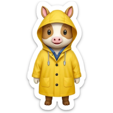 Raincoat Farm Animal sticker