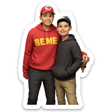 boys with hats smiling sticker
